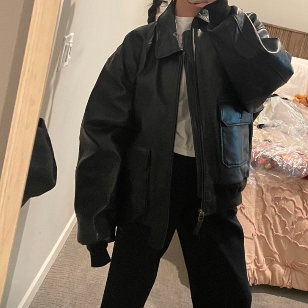 Black Brown Leather Jacket